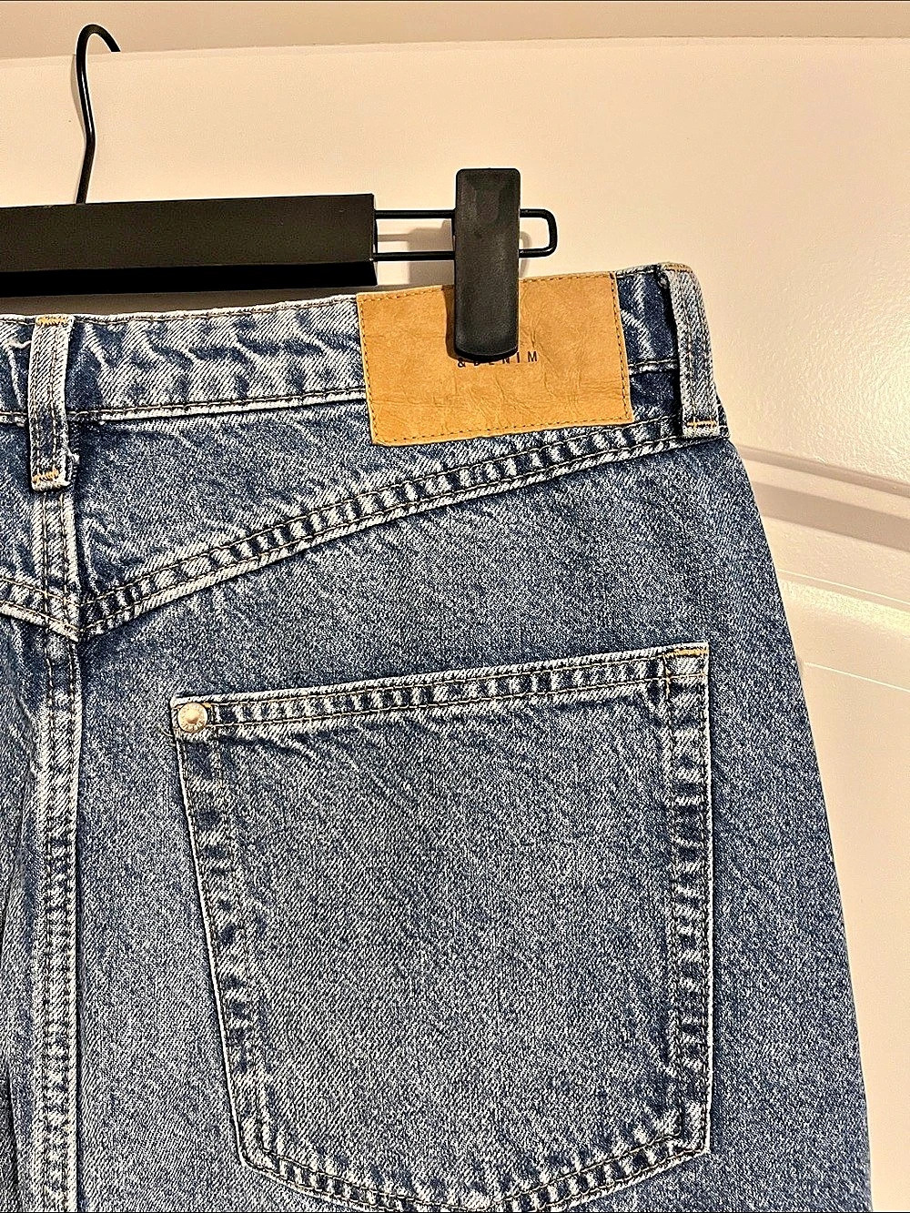 H&M &Denim Front Slit Denim Midi Skirt Blue - Picture 4 of 4